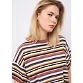 - t-shirt in puro cotone a righe multicolor oversize fit donna nero/bianco/rosso taglia xs
