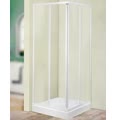 tris a box doccia angolare due ante scorrevoli e due fisse 68x78 profilo bianco e vetro acrilico