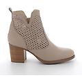 stivaletti con tacco da donna beige con zip taglia 35