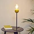 lampada da tavolo decor bubble gialla a 1 luce acciaio e27