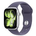watch series 11 gps + cellular 42mm cassa alluminio argento con sport band viola nebbia m/l