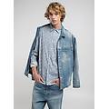 camicia con micro motivo floreale