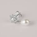 orecchini lobo silver pearls argento rodiato perla sintetica cubic zirconia collezione silver pearls