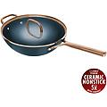 milano wok con coperchio in vetro 30 cm alluminio ceraforce titanium