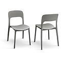 milanihome. it sedia di design moderno in polipropilene di design per esterno grigio 40 x 79 x 40