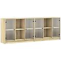 - libreria con ante rovere sonoma 204x37x75 cm legno multistrato