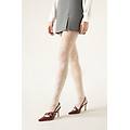 collant con fiori in tulle donna bianco 3/4