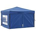 - tenda per feste pieghevole con pareti laterali blu 3x3 m