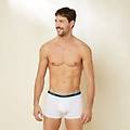 boxer tinta unita in jersey elasticizzato con elastico a contrasto new fashion color / bianco ottico