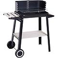 barbecue a carbone con griglia ad altezza regolabile e ruote