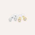 orecchini lobo punto luce claire oro bianco cubic zirconia collezione claire oro bianco