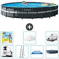 - piscina fuori terra in giro 732x732x132 cm grigio include accessori coordinati cb51