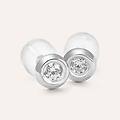 orecchini lobo punto luce bon ton oro bianco cubic zirconia collezione bon ton oro bianco