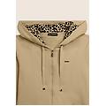 felpa con zip e cappuccio fodera animalier pebble donna extra large