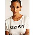 t-shirt in cotone supima con logo maculato bicolore bianco donna medium