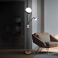 piantana led chris caffè metallo lampada da lettura dimmerabile