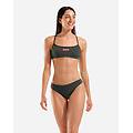 bandeau solid w costume piscina donna verde