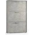 scarpiera 3 ante doppia profondit&agrave; max 18 paia 112x67x28 cm cemento