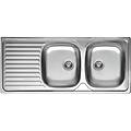 lavello da incasso 2 vasche dx 116 cm inox