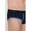slip in cotone organico con bordi a contrasto e logo uomo blu tama&ntilde;o xl