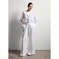 - pantalone jogger a gamba larga in lino donna bianco ottico taglia xs