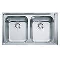 - lavello nex620 2 vasche dimensioni 86 x 51 cm colore inox satinato serie neptune