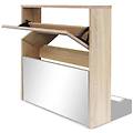 - scarpiera con 2 ripiani e specchio colore rovere 63x17x67 cm