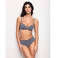 costume slip alto da donna sailor / righe / 5 righe