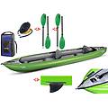 canoa gonfiabile solar verde con pinna 045383-g (1c/11c) + 2 pagaie touring-2 div. in 2 parti +