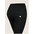 pantaloni wr. up similpelle con vita alta a fasce incrociate nero donna small