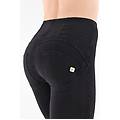 jeggings push up wr. up skinny vita alta tessuto organico jeans nero-cuciture in tono donna xxs
