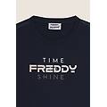 felpa girocollo con logo e slogan "time shine" dark sapphire donna extra large
