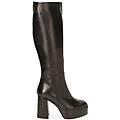 stivali platform neri in pelle tacco 10 cm