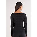 maglia scollo a barchetta treccia in ultralight con cashmere donna nero taglia m