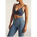 jeggings wr. up 7/8 superskinny vita alta con anello denim blu medio-blue seams donna extra large