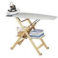 - asse da stiro in legno naturale di faggio con piano 49 x 101 cm