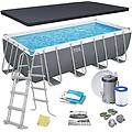 piscina fuori terra 488x244x122 cm steel pro max con pompa scaletta e telo