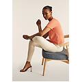 pantaloni wr. up in jersey vita alta con decoro sui fianchi lily white donna small