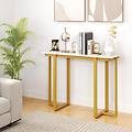 tavolo console tavolo d'ingresso moderno in marmo finto con telaio geometrico in metallo tavolo
