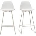 set di 2 sgabelli da bar design bianchi piedi metallo 66 cm franz