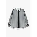 camicia oversize trasparente con collo a contrasto