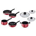 batteria pentole alluminio antiaderente cucina mediterranea rosso e nero 010254600008
