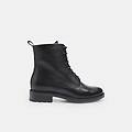 stivaletto stringato da donna in pelle nero