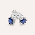 orecchini lobo punto luce elizabeth crown oro bianco zaffiro diamante collezione elizabeth crown oro