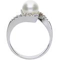 anello solitario gold pearls oro bianco perla d'acqua dolce diamante collezione gold pearls misura