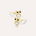 orecchini lobo bon ton oro giallo cubic zirconia collezione bon ton oro giallo