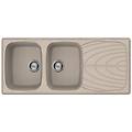 - lavello incasso granitek 2 vasche dimensioni 116 x 50cm colore avena