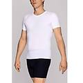 maglia girocollo a maniche corte modellante in jersey elasticizzato shape me / bianco ottico / s