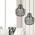leroy merlin lampadario moderno cloe nero paralume nero e27