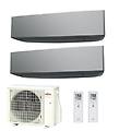 climatizzatore condizionatore dual split parete inverter serie ke silver 9000+12000 btu con